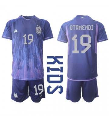 Argentina Nicolas Otamendi #19 babykläder Bortatröja barn VM 2022 Korta ärmar (+ Korta byxor)